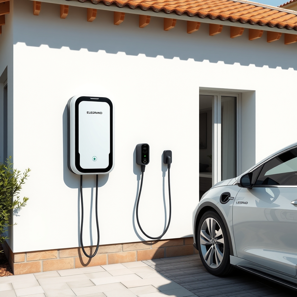 Borne de recharge IRVE installée sur façade de maison individuelle à Béziers