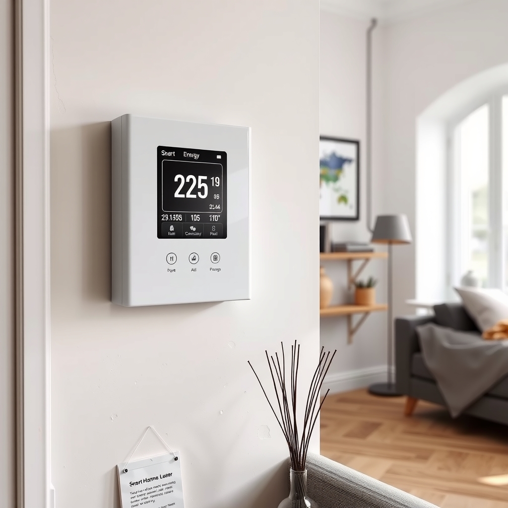 Tableau électrique connecté avec affichage numérique de la consommation énergétique dans une maison moderne à Béziers