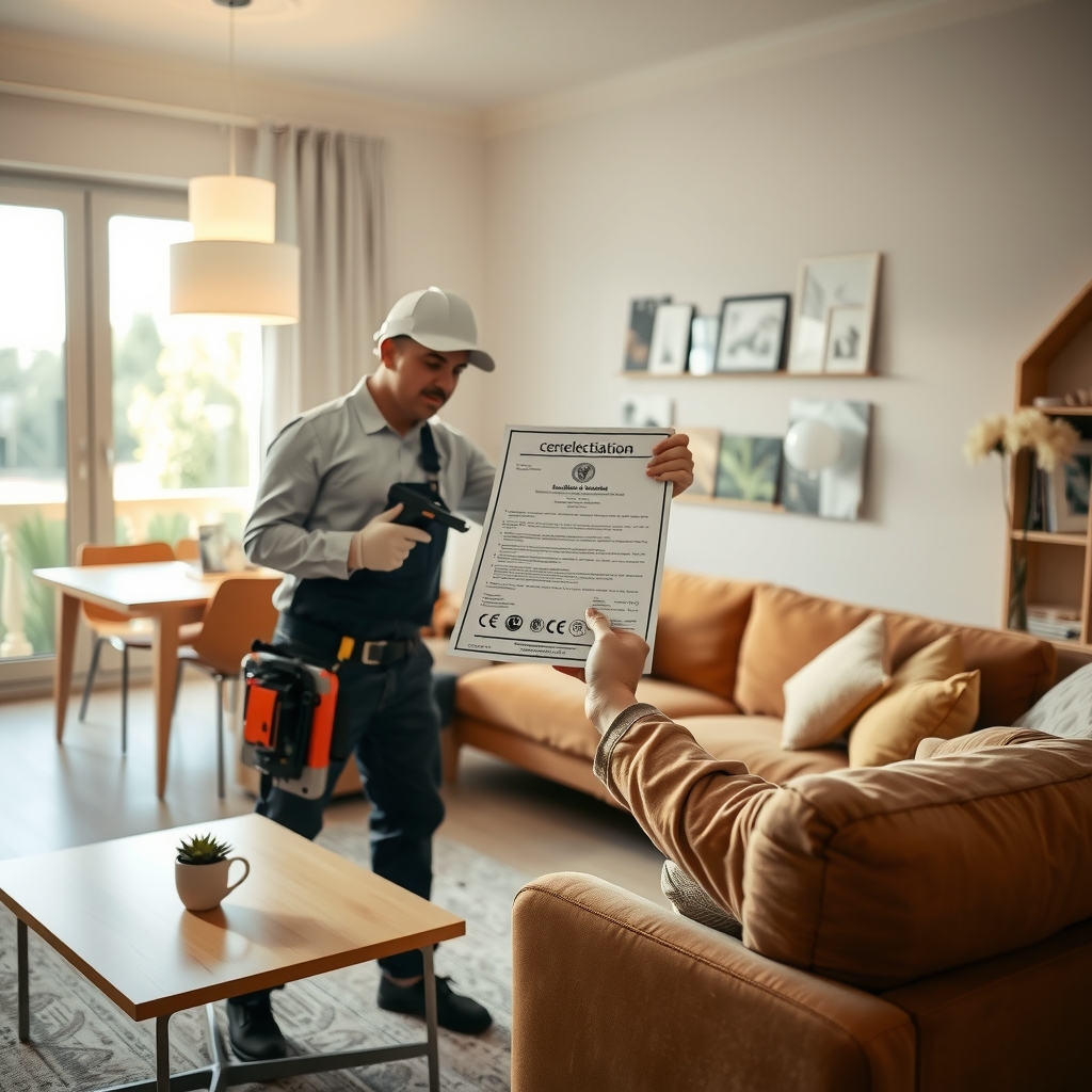 Électricien présentant sa qualification RGE à des particuliers pour travaux de rénovation électrique à Béziers